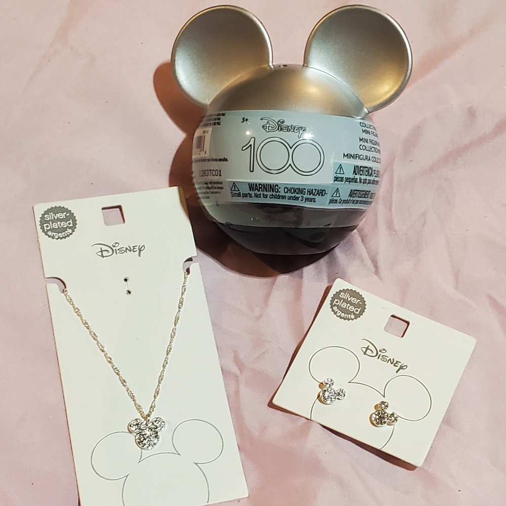 Disney Silver-Plated Necklace and Earring Set